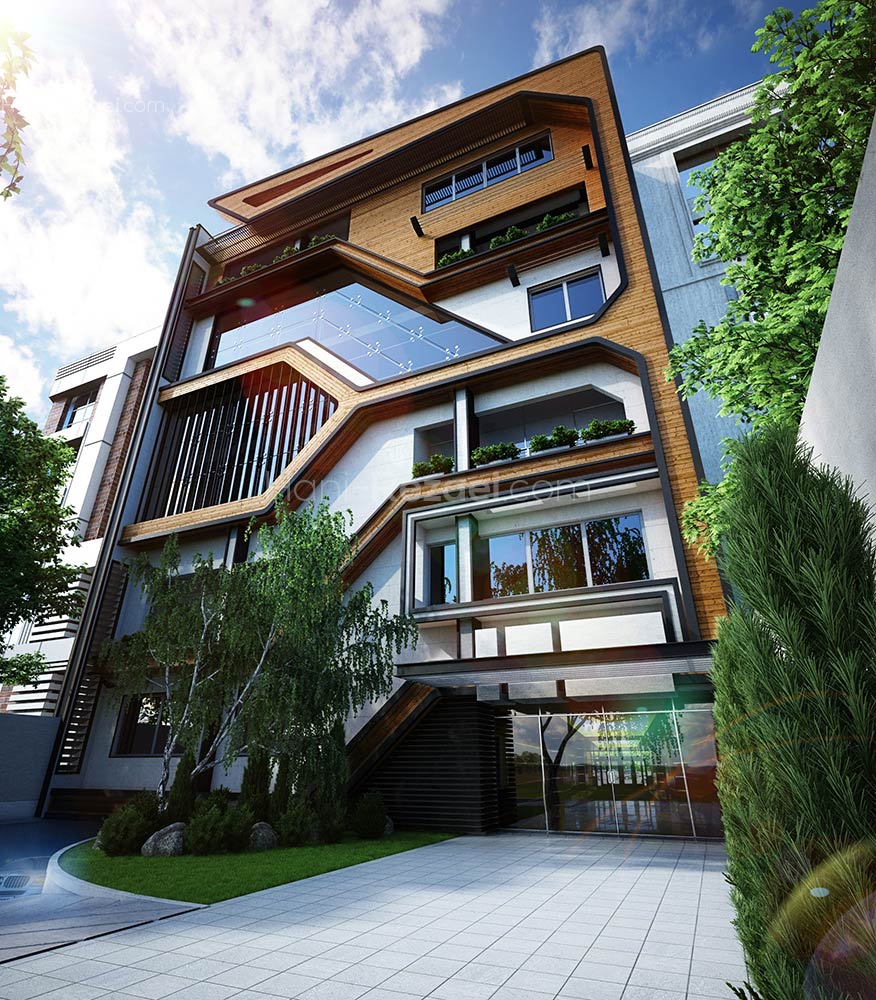 طراحی نمای مدرن آپارتمان مسکونی
